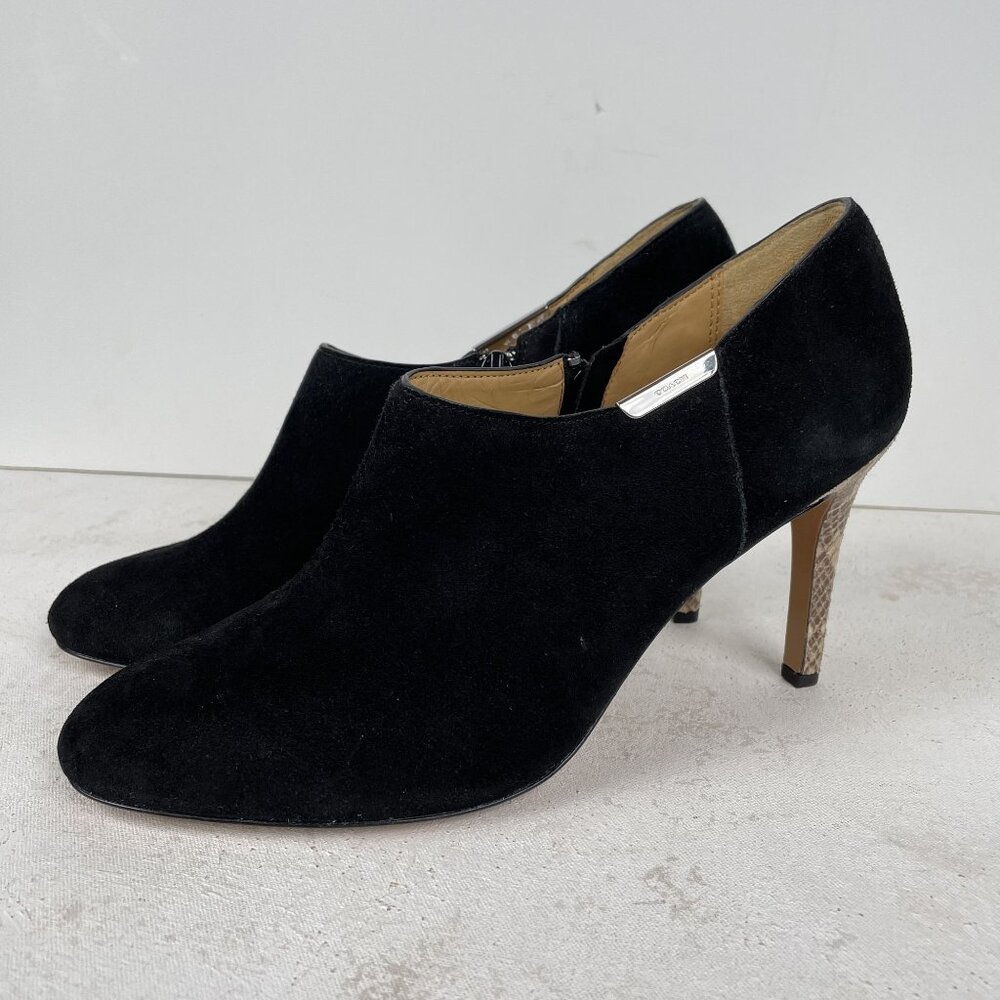 Coach Seneca Heels Womens 11 Black Suede & Snake Print Stiletto